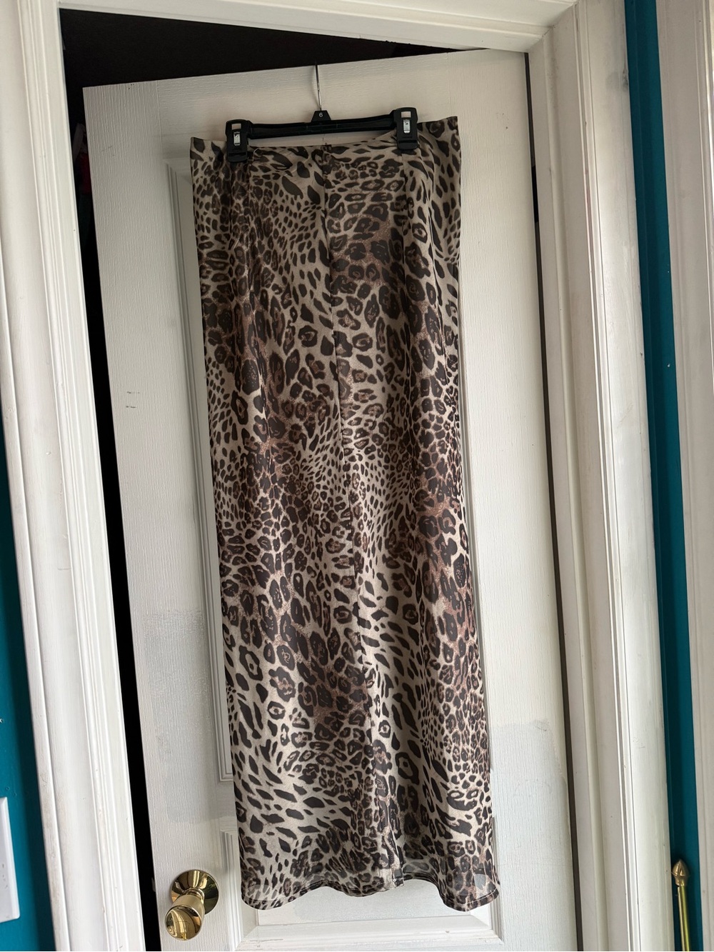 Leopard Print Midi Skirt - Brown